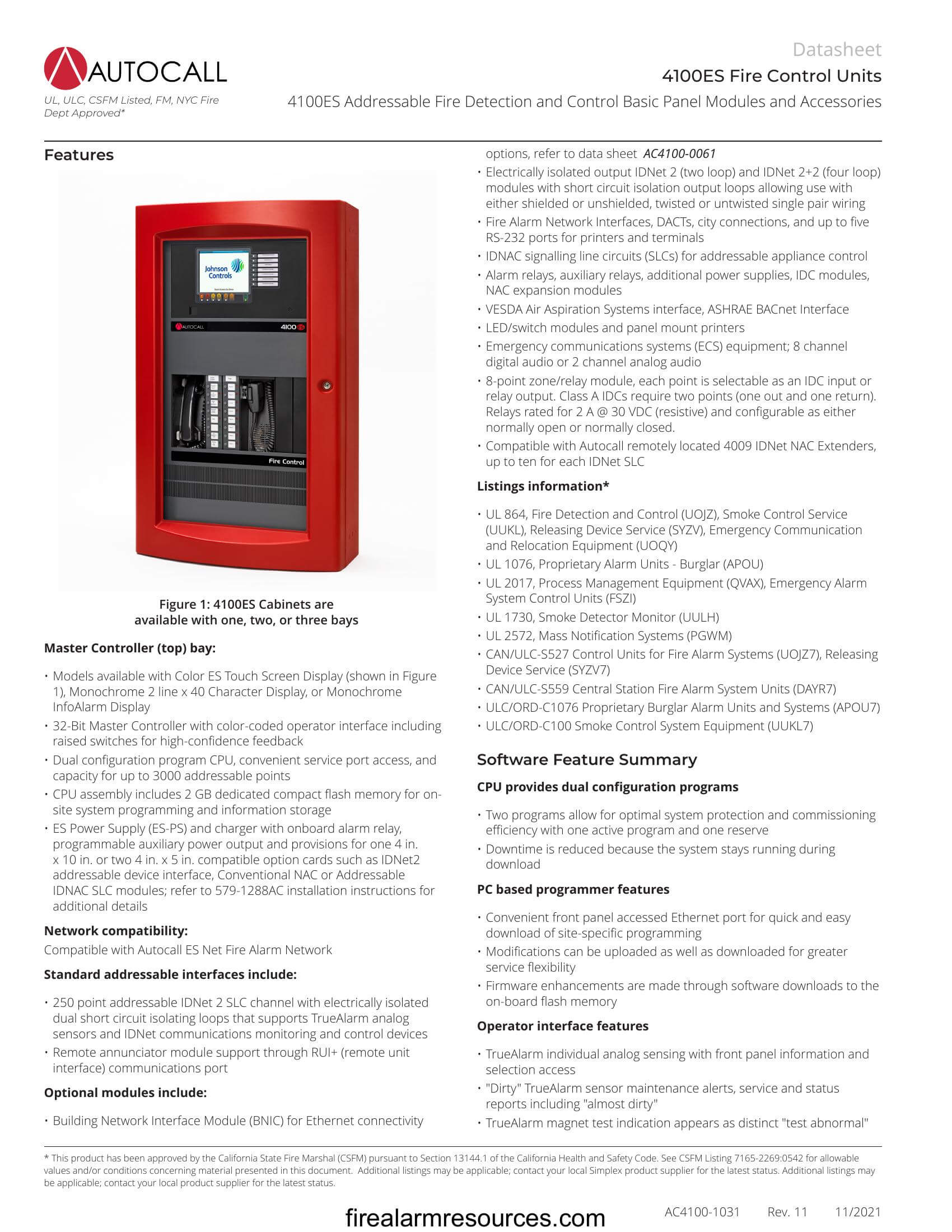 Autocall 4010ES Series Addressable Fire Detection and Bas... Download