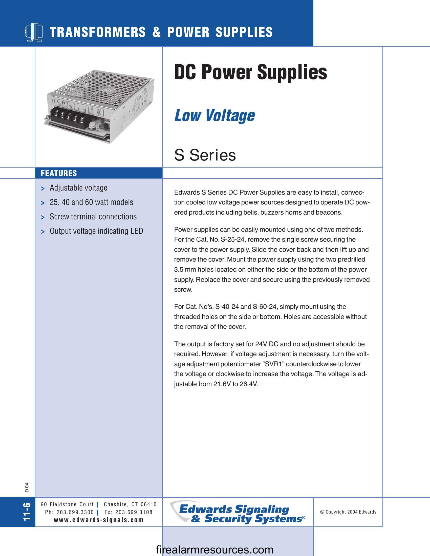 Edwards 9 Series Catalog Page | Download fire alarm documents