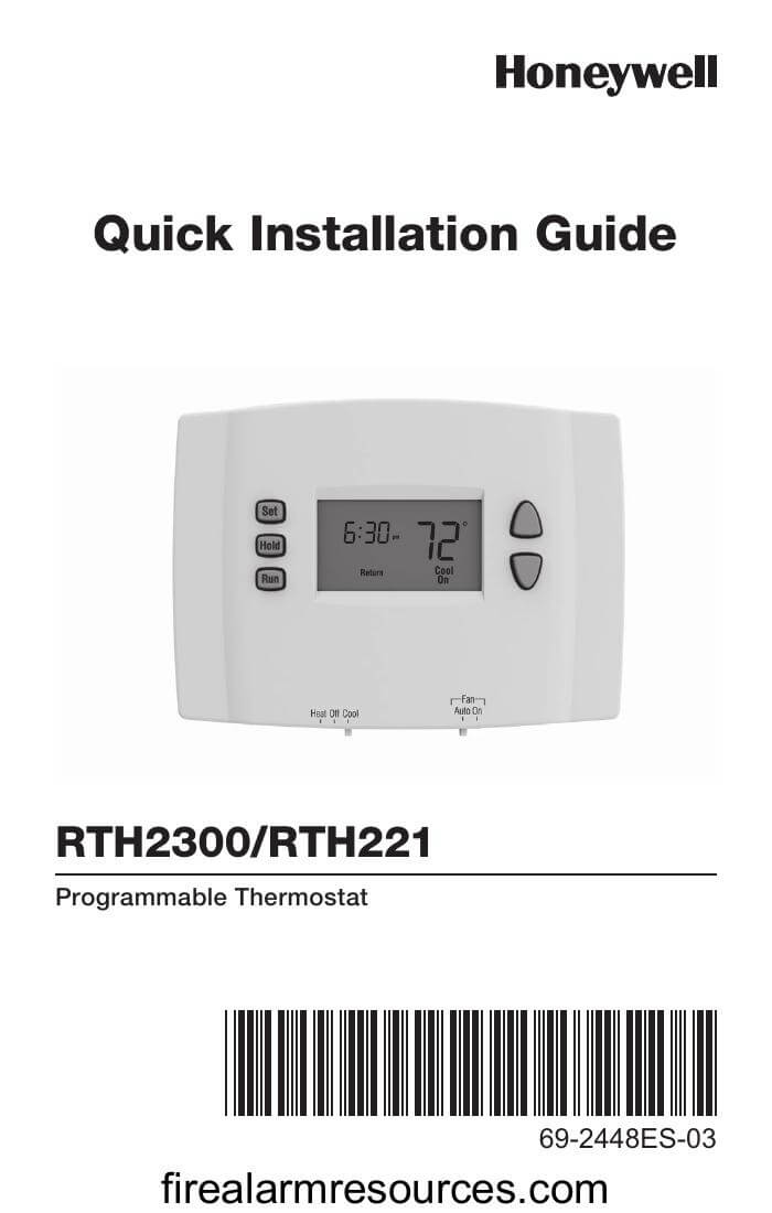 honeywell 7 day programmable thermostat RTH7600D Manual Download fire