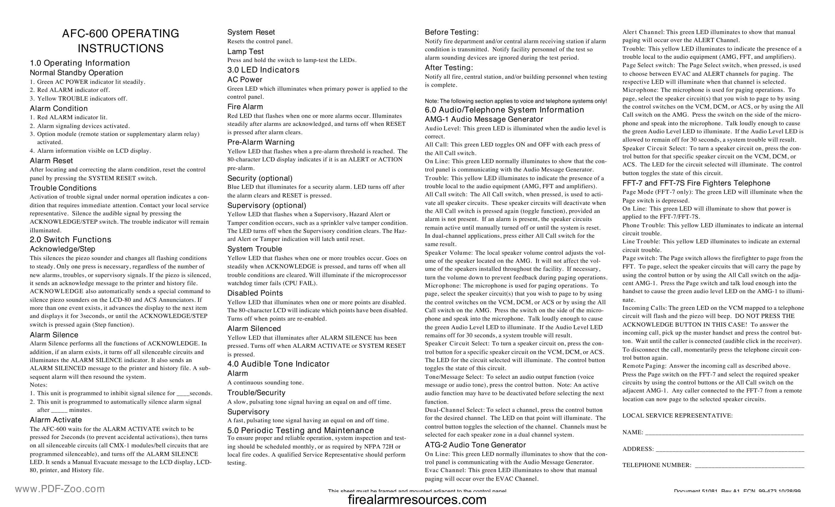 Notifier AFP200 Operating Instructions Download fire alarm documents