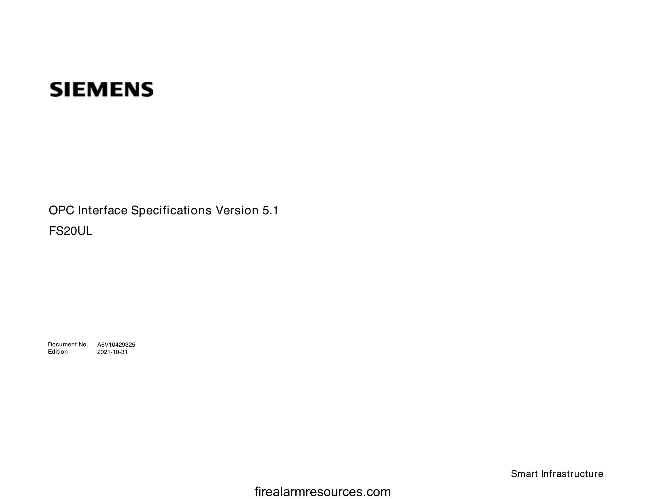 Siemens OPC Interface Specifications Version 5_1 FS20EN | Download fire ...