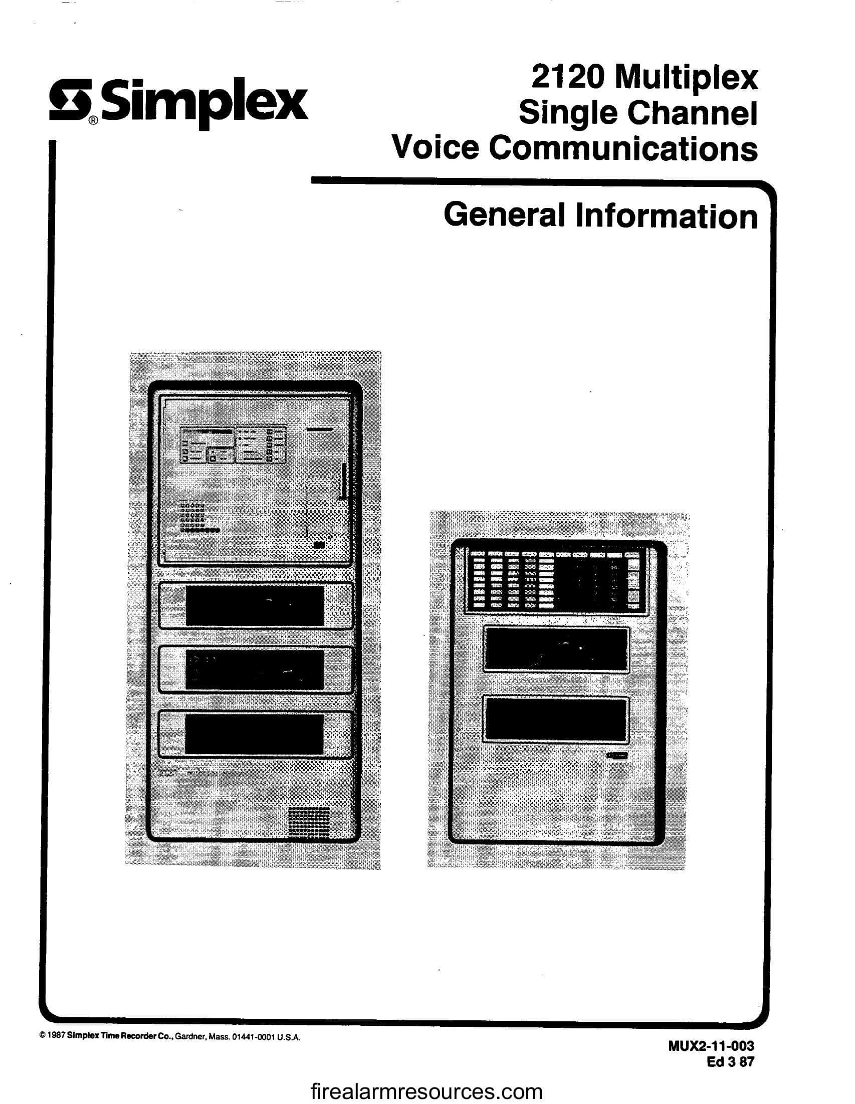 Simplex 2120 Multiplex Single Channel Voice Communication... | Download ...