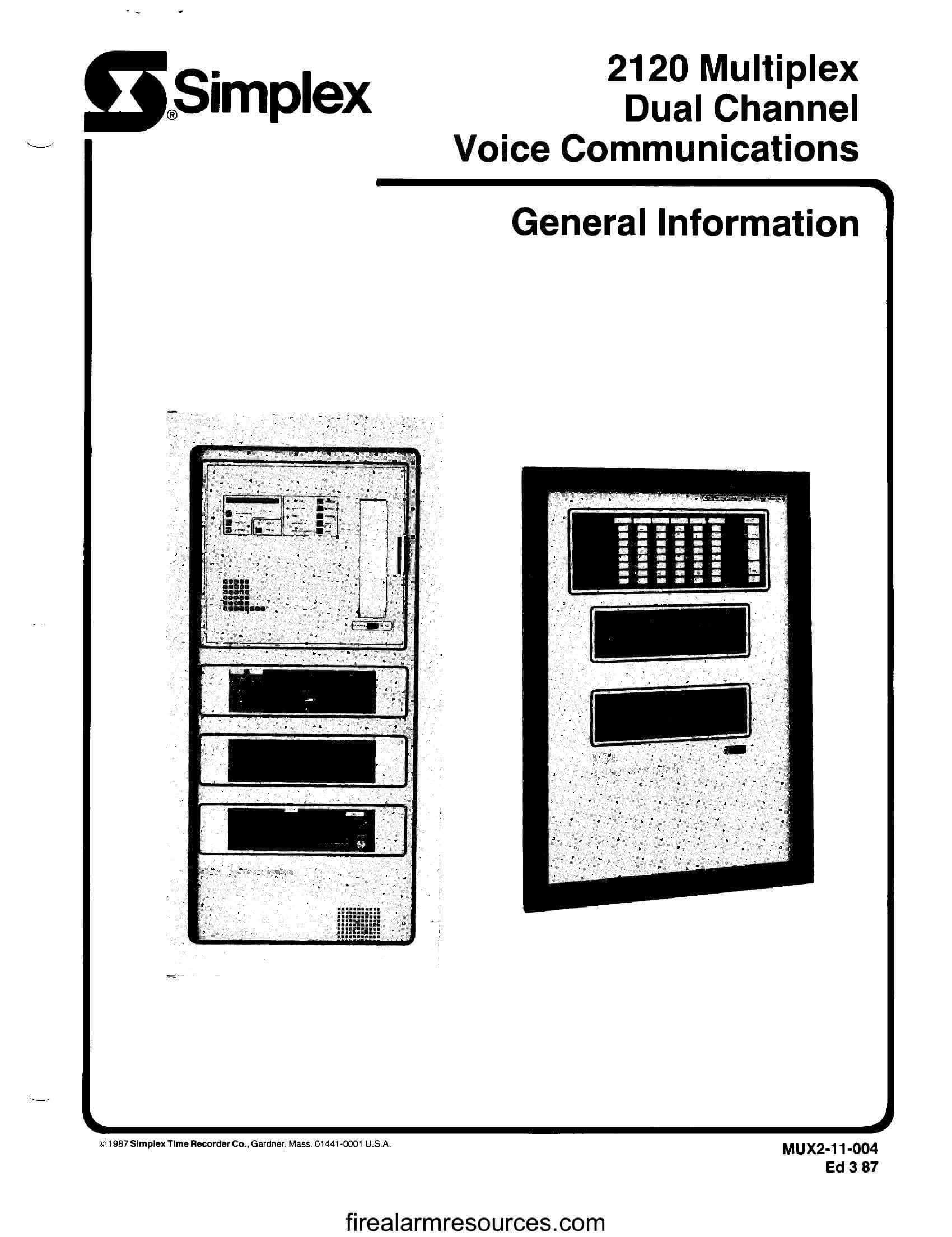 Simplex 2120 Multiplex Single Channel Voice Communication... Download
