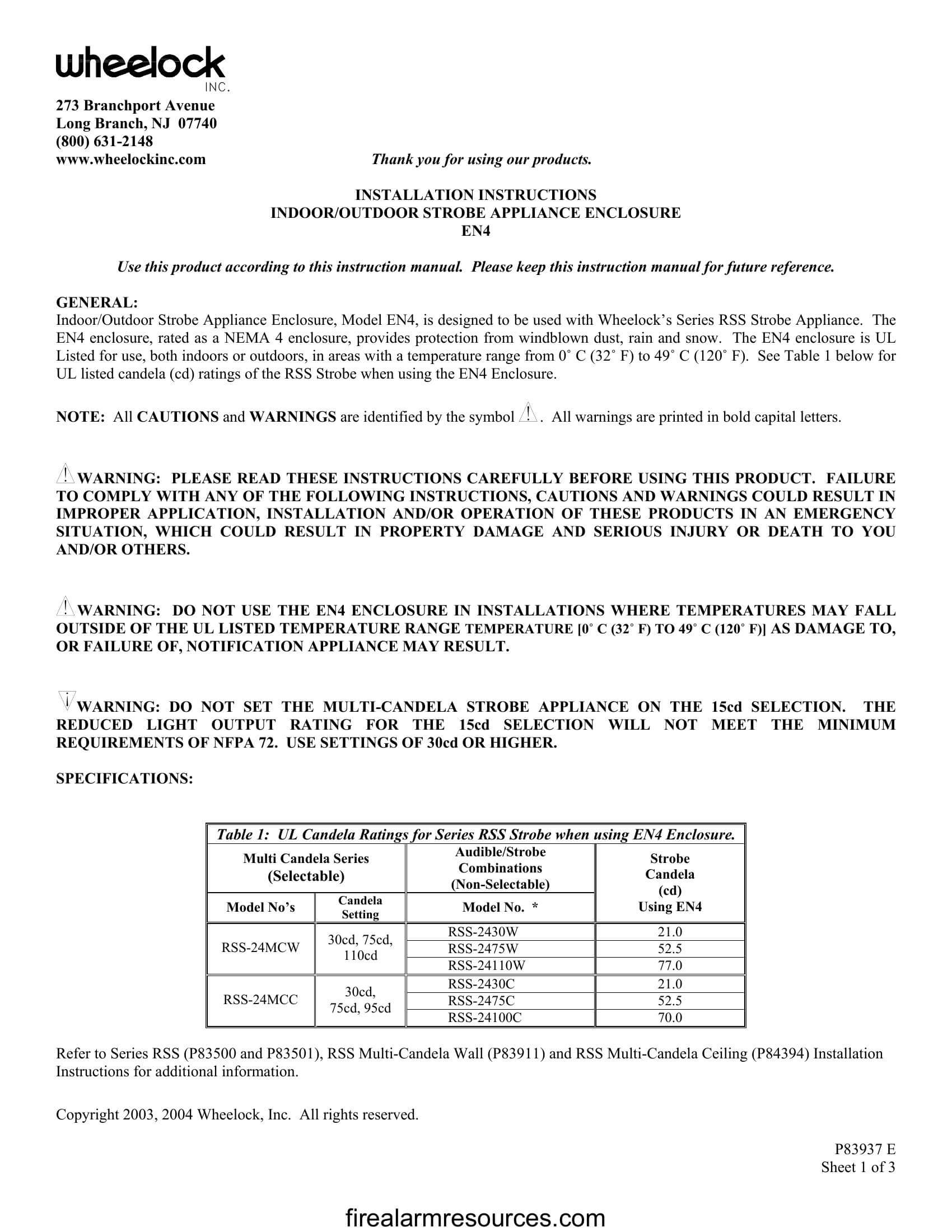 Wheelock DSM sync module install sheet P83177 | Download fire alarm ...